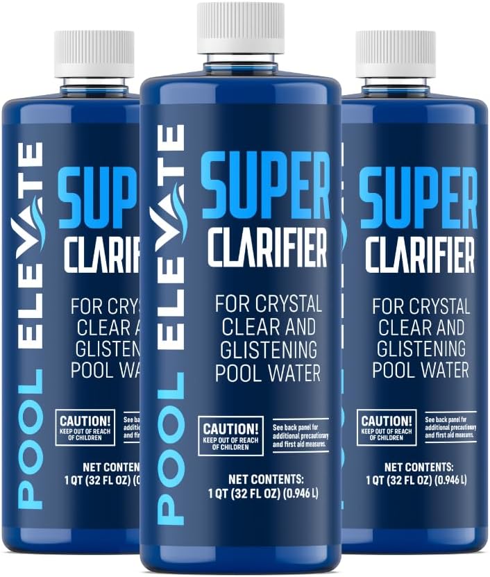 POOL ELEVATE Pool Clarifier Ultimate Clarity Booster - Pool Clarifier for Crystal Clear Water, Fast Acting & Long Lasting, Reduces Cloudiness & Enhances Filter Performance, Safe for All Pools, 32 oz Pack of 3 - Image 1